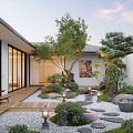 New Chinese Courtyard Landscape Landscape Landscaping Landscape Plants Moss Landscape Landscape Setches 3d model