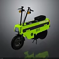 Neon Yellow Modern Motorcycle with Black Seat Yellow Handlebar Lights and Sleek Design