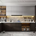 Modern Kitchen Interior Design With Glass Door Cabinets Marble Backsplash And Stainless Steel Appliances