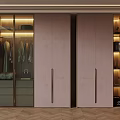 Modern Wardrobe Interior Design With Glass Doors Hanging Clothes And Gold Handles
