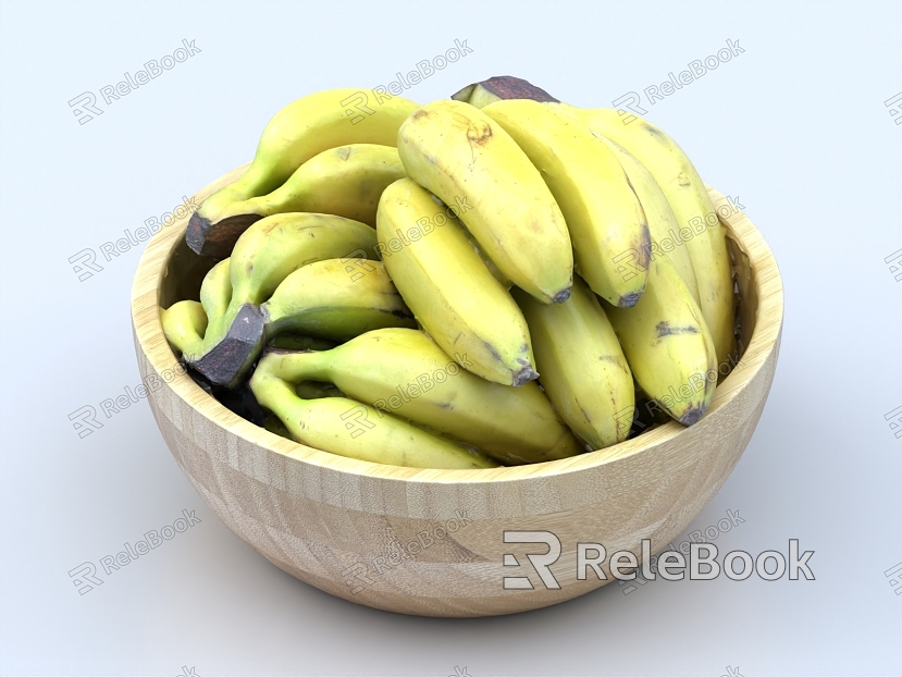 Banana wooden basin wooden bowl fruit model