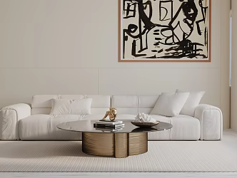 Modern three-seat sofa 3d model