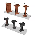 Stylish Functional Desks With Various Designs Brown Black Finishes And Microphones