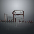Industrial Pipe Fittings Equipment With Various Components Like Pipes Brackets And Connectors