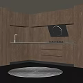Modern Kitchen Interior With Light Wood Cabinets Built-in Stove And Countertop Lighting