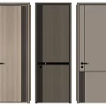 Modern Hinged Doors With Light Dark Wood Tones Light Gray Sleek Design And Black Handles