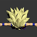 Dragon Ball Game Movie Character Goku Super Saiyan 3 With Golden Long Hair Yellow Outfit Blue Belt 3d model