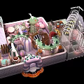 Colorful Indoor Playground With Slides Ball Pit And Cartoon Shaped Interactive Structures