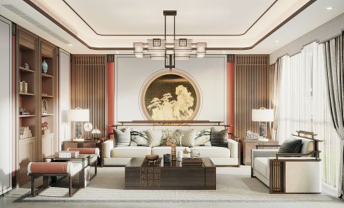 New Chinese Living Room 3d model