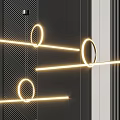 Modern Minimalist Geometric Ring Linear LED Chandelier for Contemporary Living Room Interior