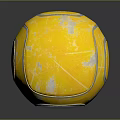 Game Movie Character Yellow Round Mechanical Robot With Four Legs And Reflective Surface