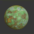 Vibrant Planetary Landscape Showcasing Green Blue Orange Surface With Natural Patterns