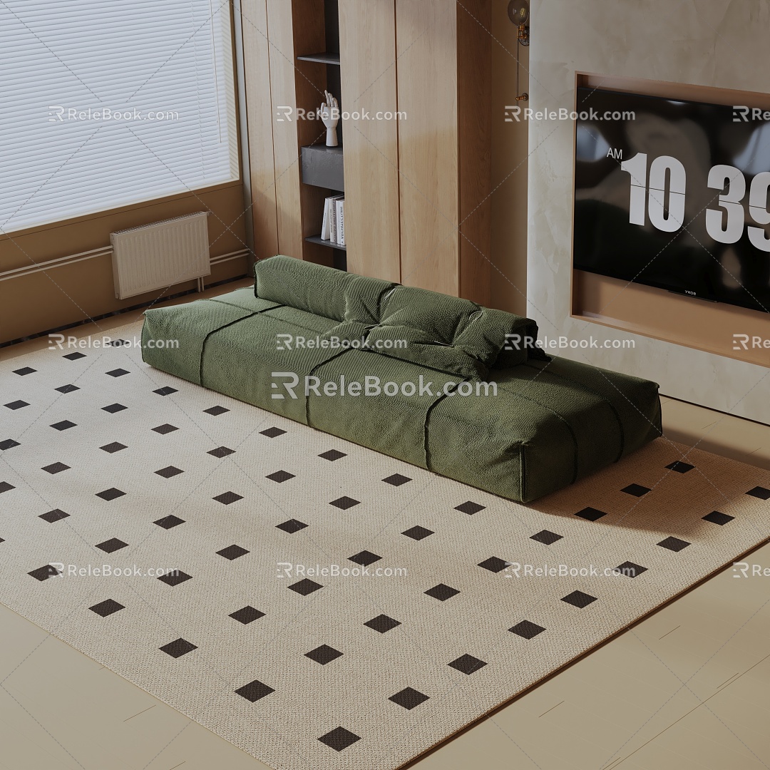 Modern three-seat sofa 3d model