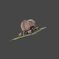 Rusty Hardware Tools Oil Drum With 5W30 Label And Small Tool On Mossy Ground