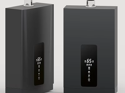 Two Black Smart Kitchen Appliances With Digital Temperature Display Screens 3d model