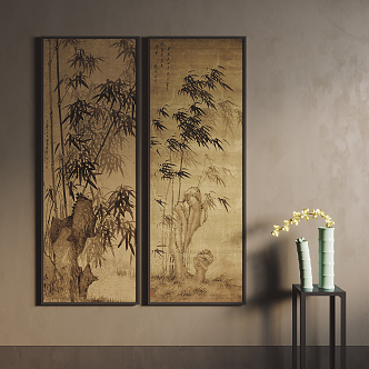 New Chinese Plant Painting Decorative Painting 3d model