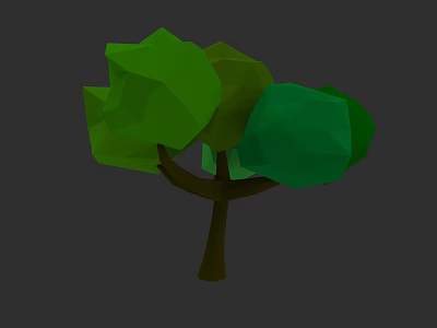 Low Poly Tree 3D Model With Green Canopy And Brown Trunk 3d model