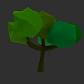 Low Poly Tree 3D Model With Green Canopy And Brown Trunk 3d model