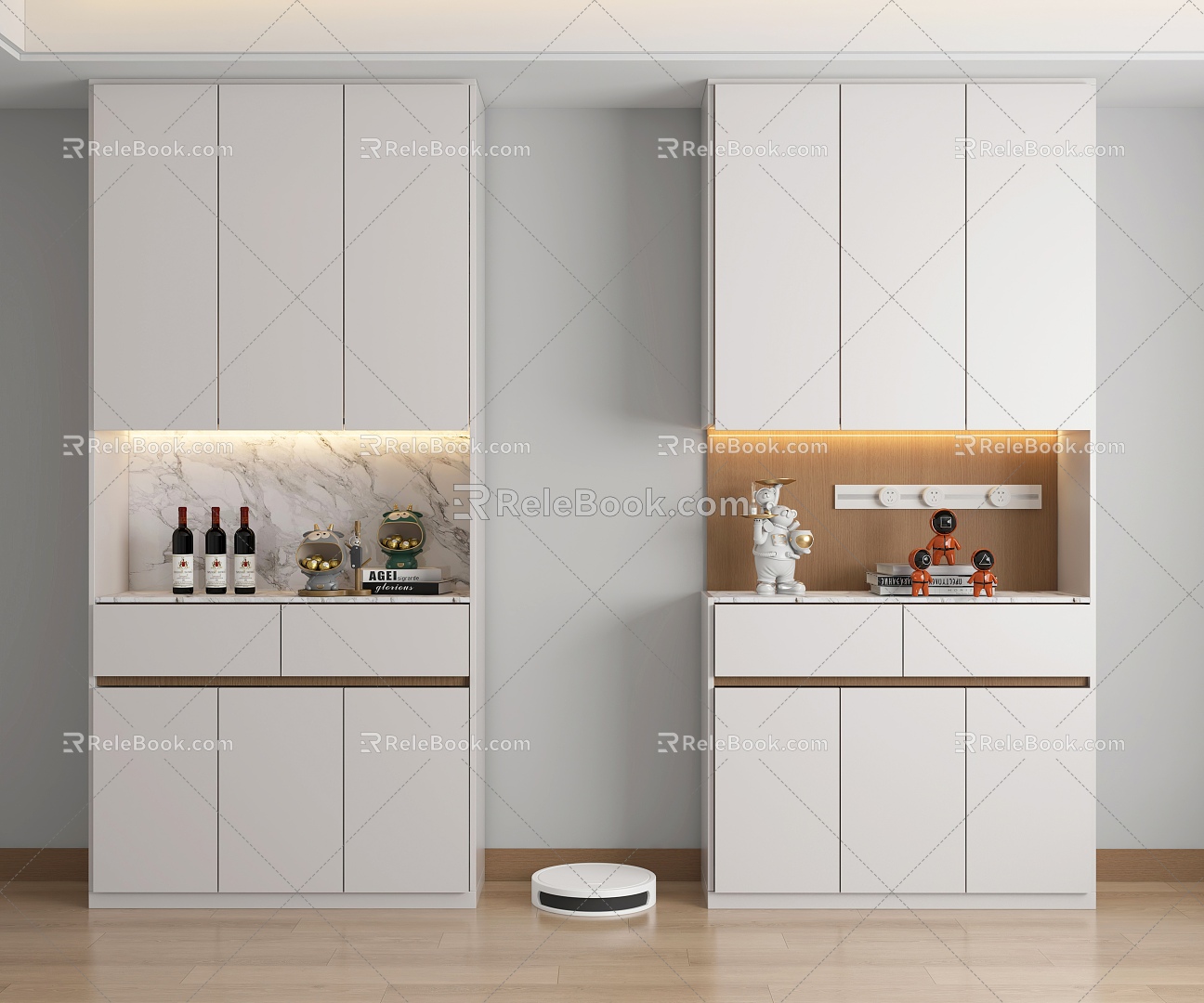 Baking Paint Sideboard Cabinet Display Cabinet Wine Cabinet Wine Cabinet Decoration 3d model