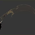 Traditional Scimitar Weapon With Curved Blade And Decorative Metal Handle Design