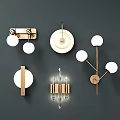 Modern Wall Sconces With Various Designs Metal Frames And Glass Shades 3d model