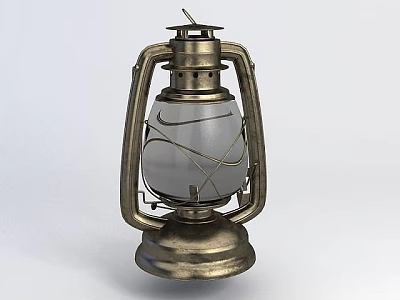 Technology Exhibition Hall Featuring Vintage Kerosene Lamp With Metal Frame And Glass Shade 3d model