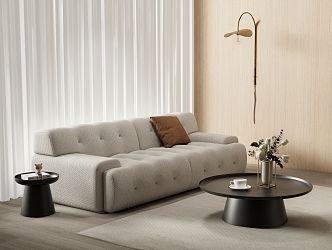 Ligne Roset Modern Double Sofa Coffee Table Combination Rochsburg Double Sofa 3d model