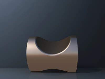Modern Copper Single Chair Featuring Curved Design And Sleek Metallic Surface 3d model