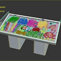 Fresh Meat Display Case With Fish Chicken And Assorted Seafood Selection 3d model