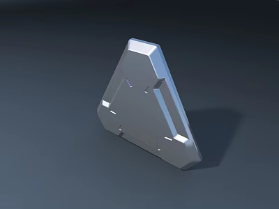 Silver Triangular Metal Computer Component With Holes And Edge Design 3d model