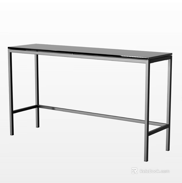 Modern Metal Storage Shelving Unit with Black Surface and Sleek Sturdy Frame Design 3d model 