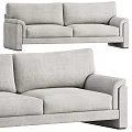 Modern Fabric Multi Seater Sofa With Comfortable Armrests And Soft Cushions 3d model