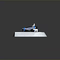 Sleek Futuristic Concept Motorcycle In Black And Blue With RIE Logo On Ice Surface