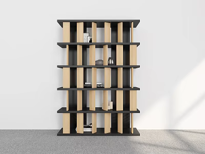 Modern Open Shelving Unit With Multi Tiered Design For Home Storage And 3d model