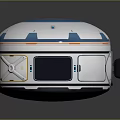 Cartoon Scene Dome Structure With White Blue Yellow Accents Round Top And Windows Design