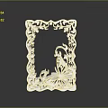 White Laser Cut Decorative Frame With Floral Patterns Butterfly And Figure Design