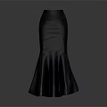 Elegant Gray Mermaid Skirt With Flowy Fabric And Flared Hem Design