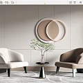 Modern leisure sofa combination single chair 3d model