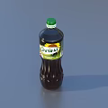 Mecta Beverage In Dark Bottle With Green Cap And Sunflower Label Design