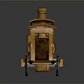 Vintage Yellow Steam Train Model With Black Roof And Metal Wheels