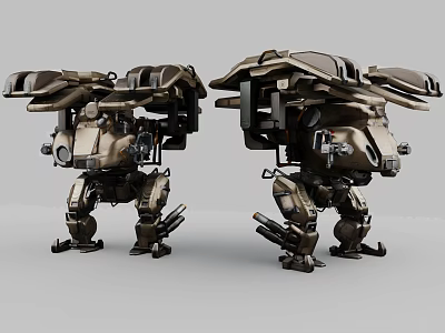 Twin Sci Fi Armored Mech Game And Movie Character Featuring Mechanical Designs 3d model Twin Sci Fi Armored Mech Game And Movie Character Featuring Mechanical Designs 3d model