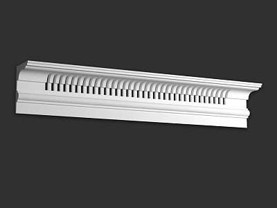 Elegant White Architectural Molding With Detailed Curved Patterns For Home Interiors 3d model