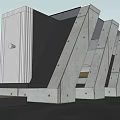Modern Detached Villa With Slanted Concrete Columns And Geometric Design