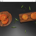Mid-Autumn Festival moon cake five kernel moon cake egg yolk moon cake bean paste moon cake 3d model
