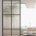 Modern Stylish Room Divider With Arch Shape And Metal Grid Design