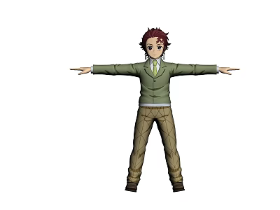 Ghost Extinguishing Blade Kitchen Gate Charcoal Swordsmen Q Edition 3d model