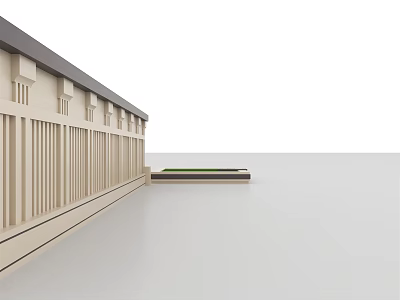 Modern Building Exterior Wall Design With Clean Lines And Horizontal Stripes 3d model
