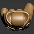 Golden Weapon Themed Pendant Shaped Like Boxing Glove With Intricate Design