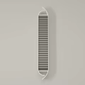White Wall Lamp with Simple Design Mounted on Gray Wall and Striped Light Structure