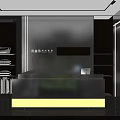 Stylish Modern Boutique Interior With Three Robed Mannequins Shelves Green Plants And Reception Counter